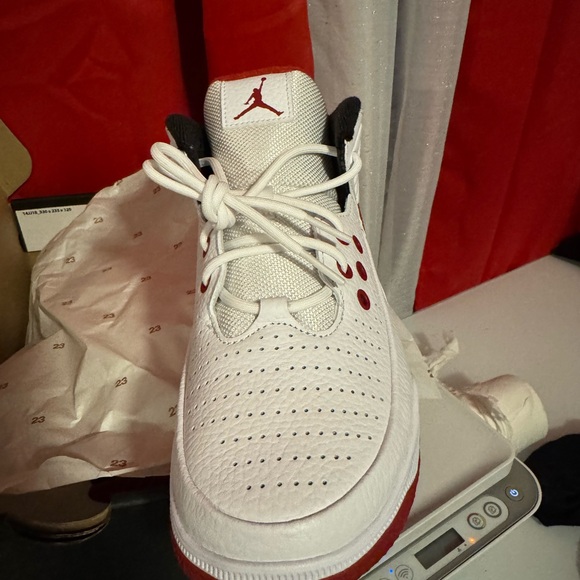 Jordan White and Red Air Sneakers - Picture 3 of 3